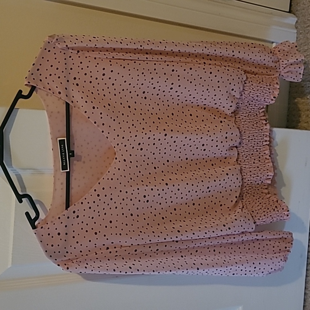 Melanie lyne chiffon polk a dot blouse size 8